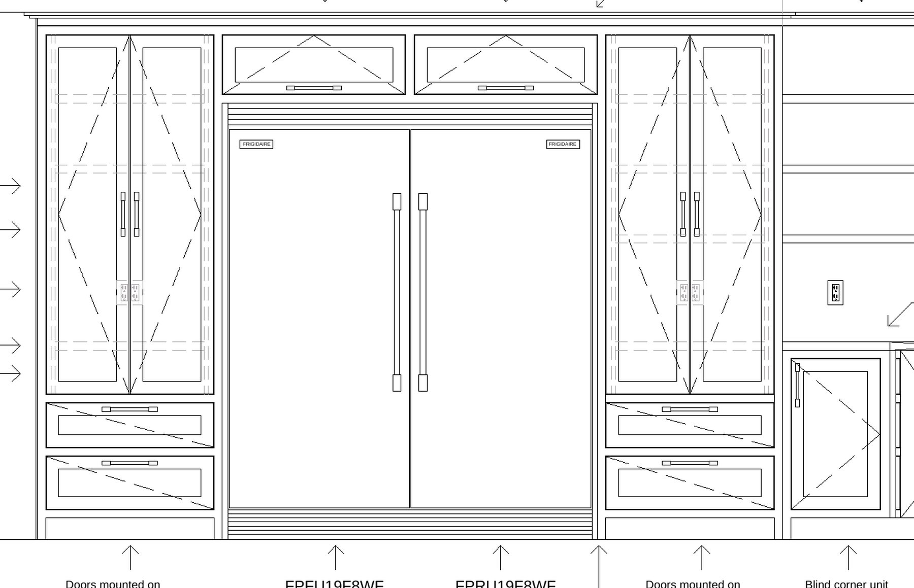 Fridge wall, shop drawing