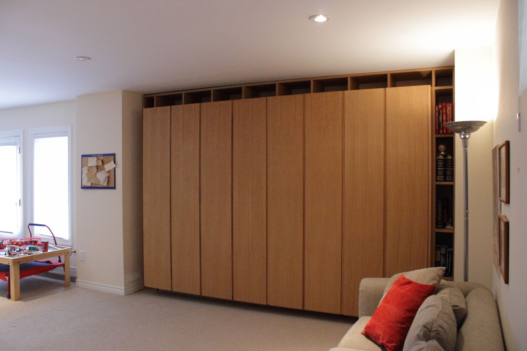 Basement wall, Wall of cabinetry, closed