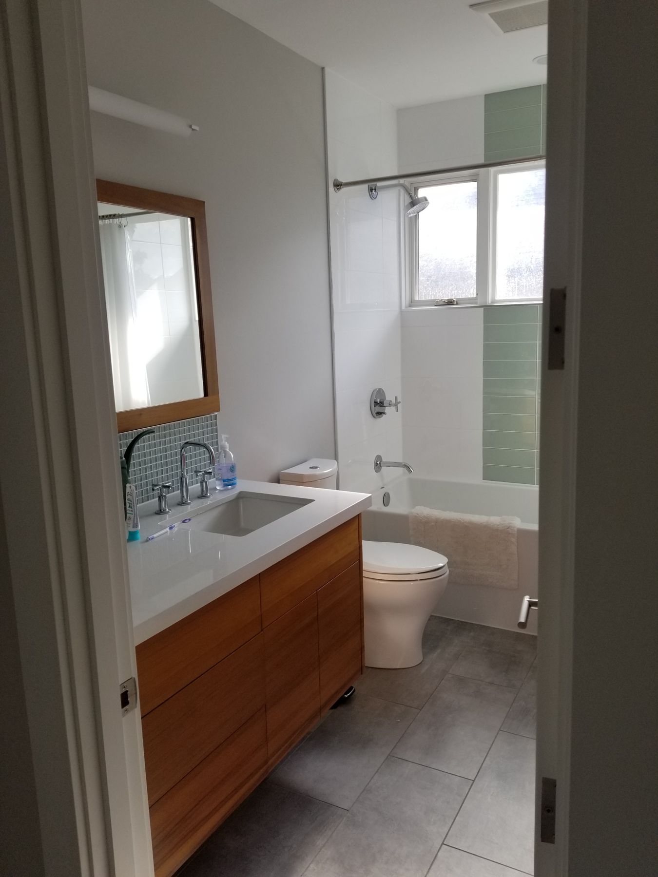 Murrie Street, Teak drawer vanity with undermount sink