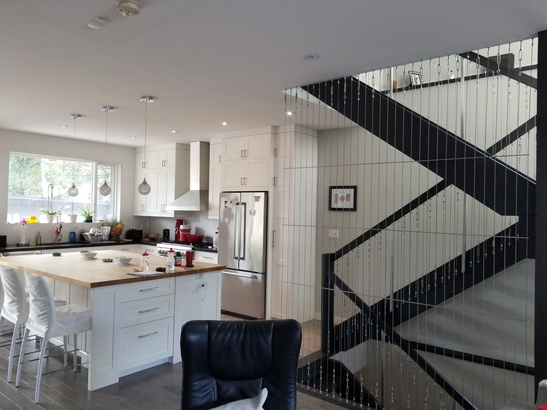 Murrie Street, Kitchen with solid wood island top and full-height cabinets